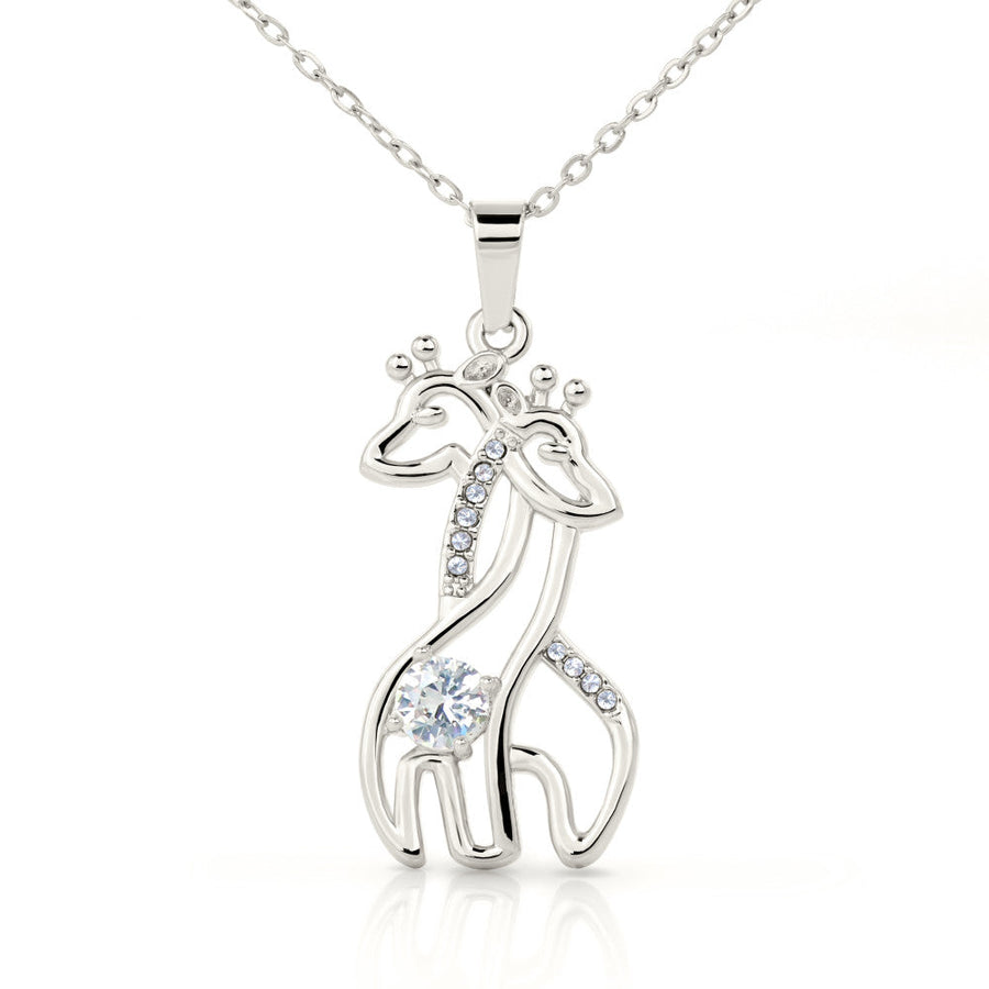 Granddaughter Giraffe Pendant Necklace Hugs from Grandma