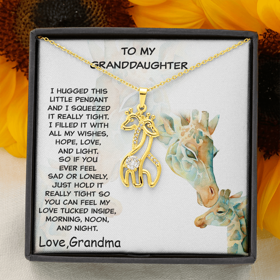 Granddaughter Gift from Grandma Giraffe Pendant Necklace