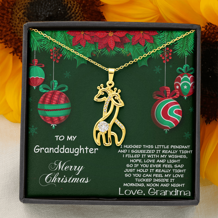 Christmas Gift for Granddaughter Giraffe Pendant Necklace
