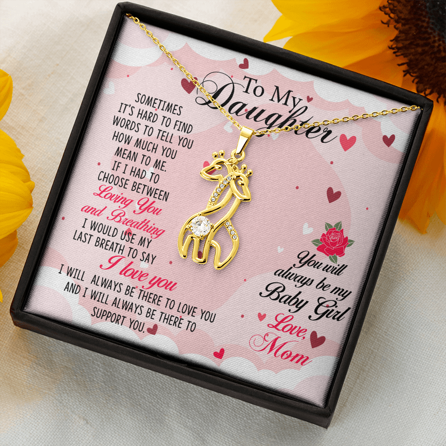 To My Beautiful Daughter Giraffe Necklace, Gift For Daughter From Mother, Daughter Birthday, Mother Daughter Necklace