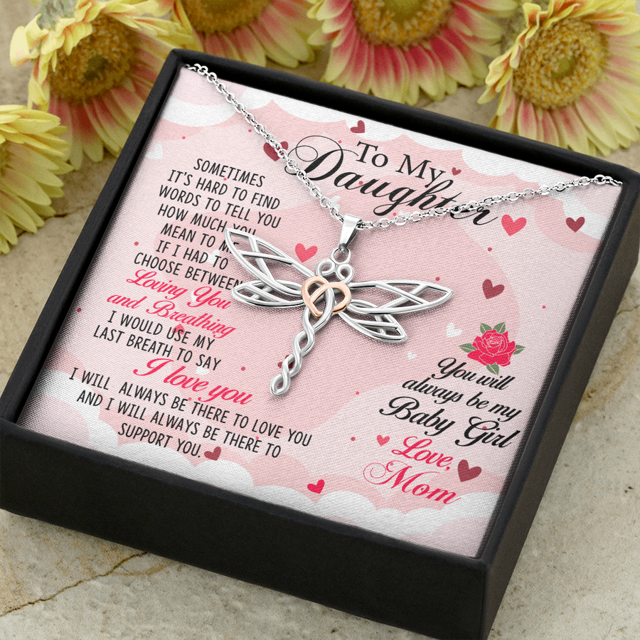 Firefly/Dragonfly To My Beautiful Daughter Necklace, Gift For Daughter From Mother, Daughter Birthday, Mother Daughter Necklace