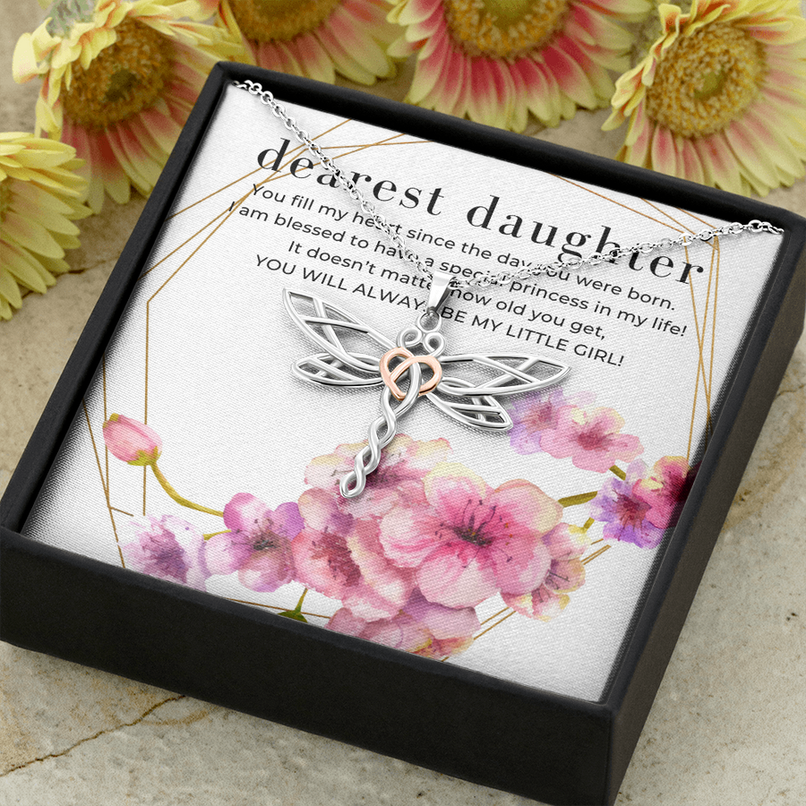 Dearest Daughter Garden Dragonfly Pendant Necklace