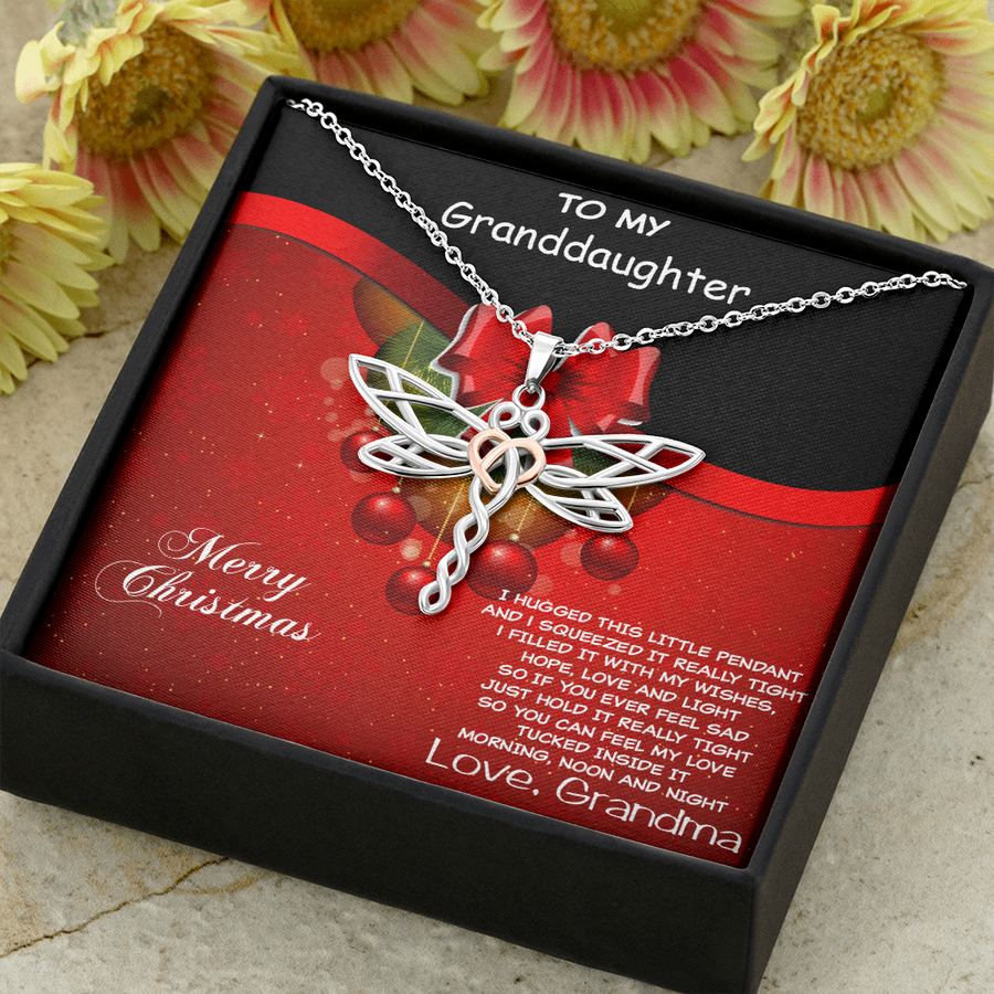 Christmas Gift for Granddaughter Dragonfly Pendant Necklace