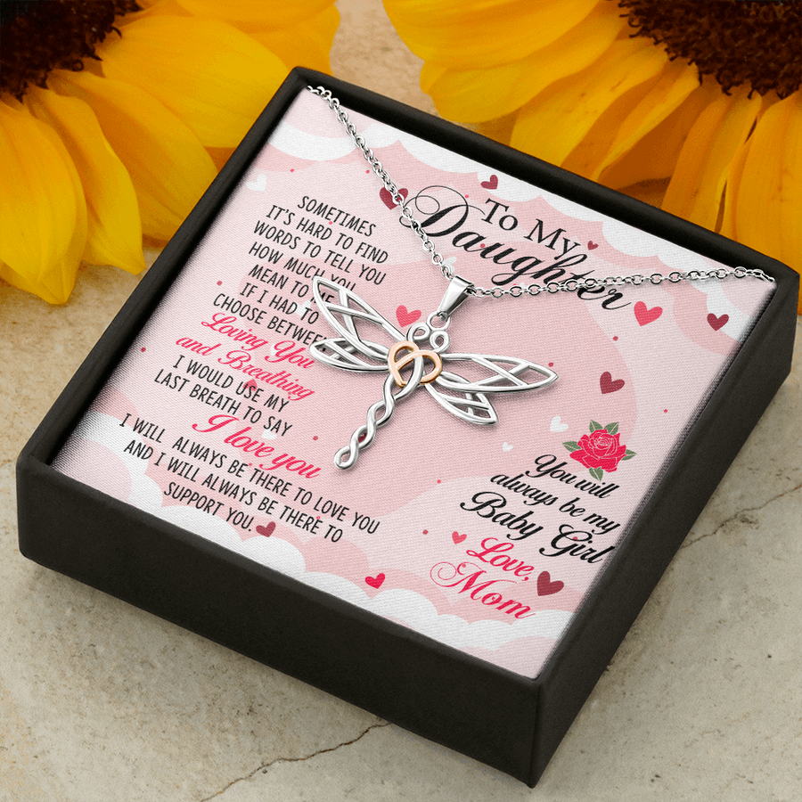Firefly/Dragonfly To My Beautiful Daughter Necklace, Gift For Daughter From Mother, Daughter Birthday, Mother Daughter Necklace