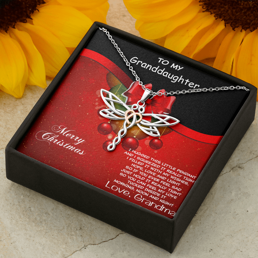 Christmas Gift for Granddaughter Dragonfly Pendant Necklace