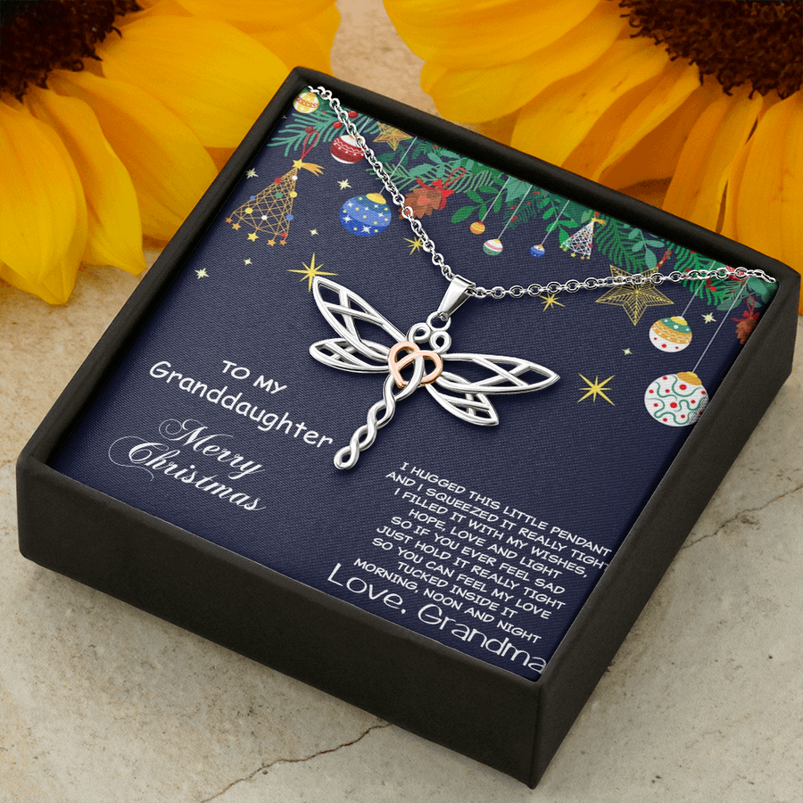 Granddaughter Christmas Gift from Grandma Dragonfly Pendant Necklace