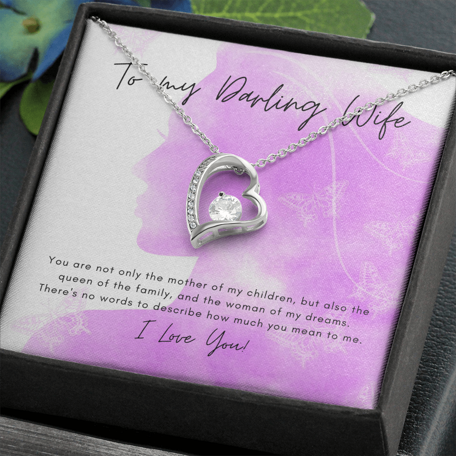 Now and Forever Love Open Heart Necklace for your Darling Wife