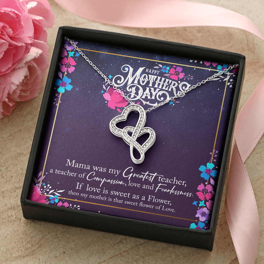 Double Hearts Necklace, Birthday Gift For Mother, Mother Gift Necklace, Christmas Gift, Meaningful Mother Gift
