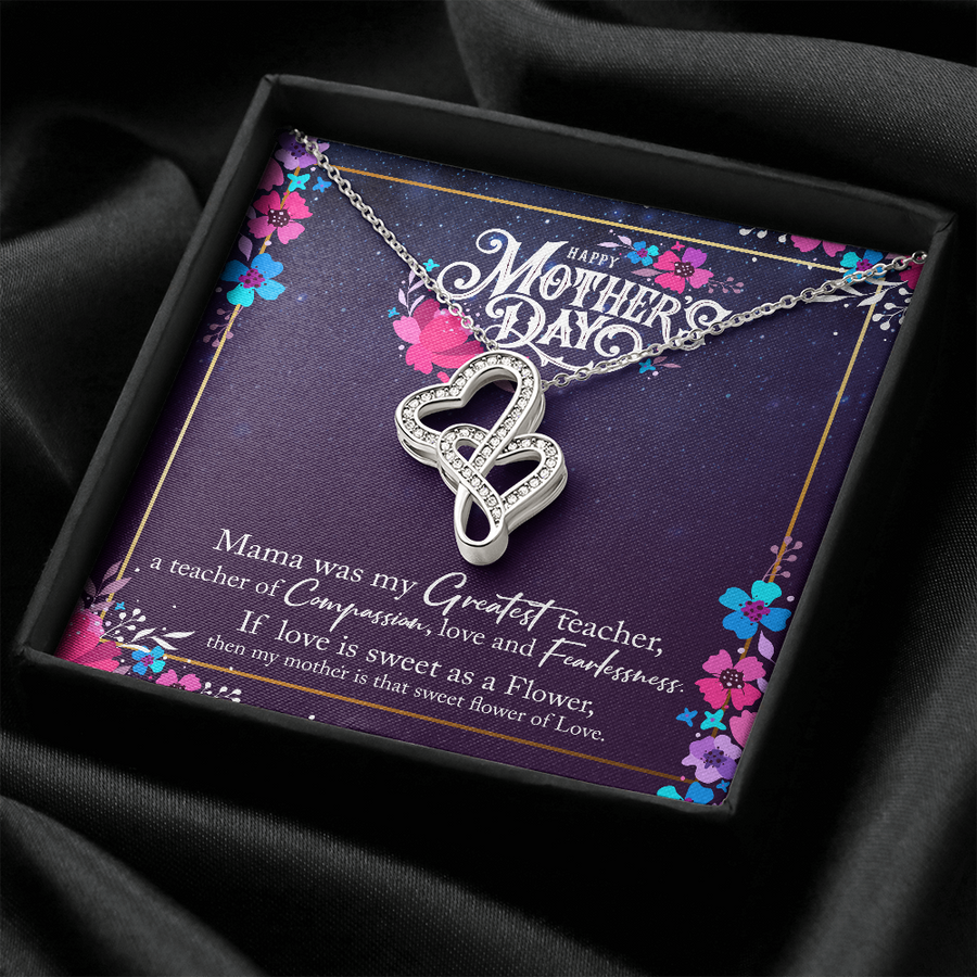 Double Hearts Necklace, Birthday Gift For Mother, Mother Gift Necklace, Christmas Gift, Meaningful Mother Gift
