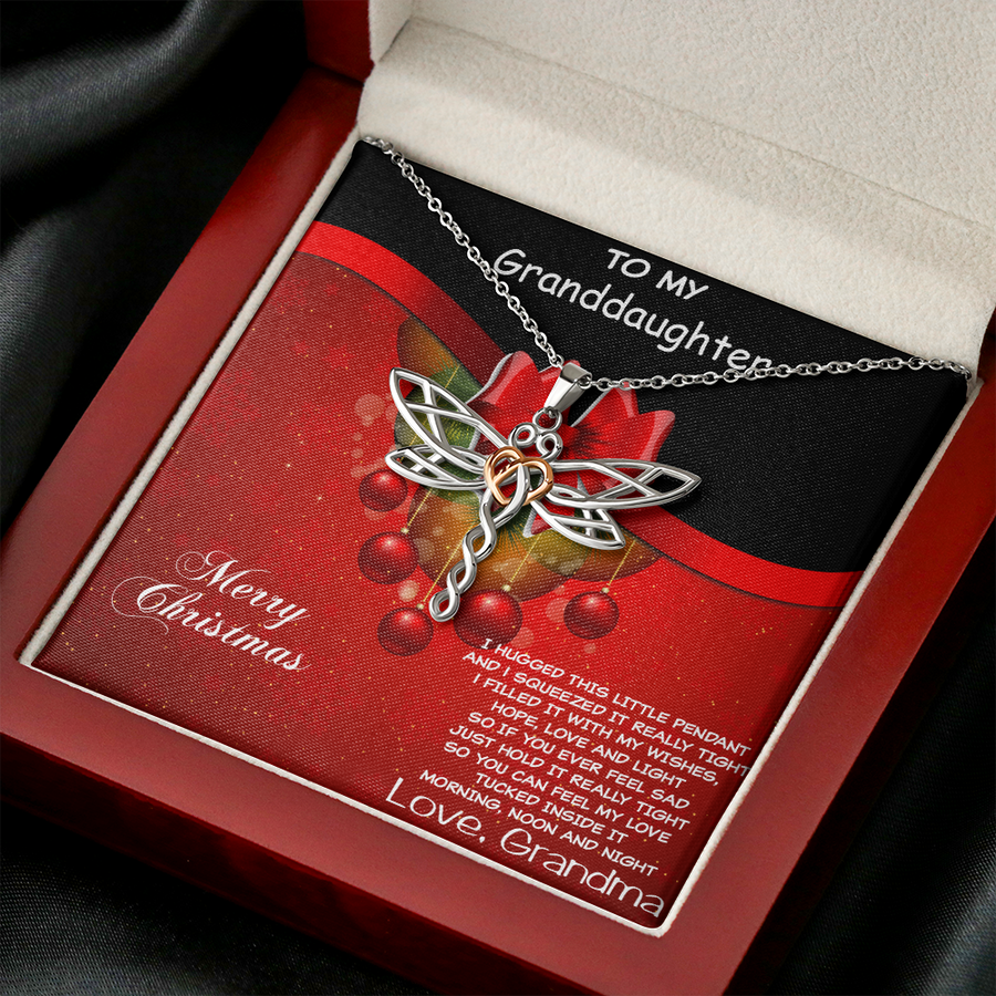 Christmas Gift for Granddaughter Dragonfly Pendant Necklace
