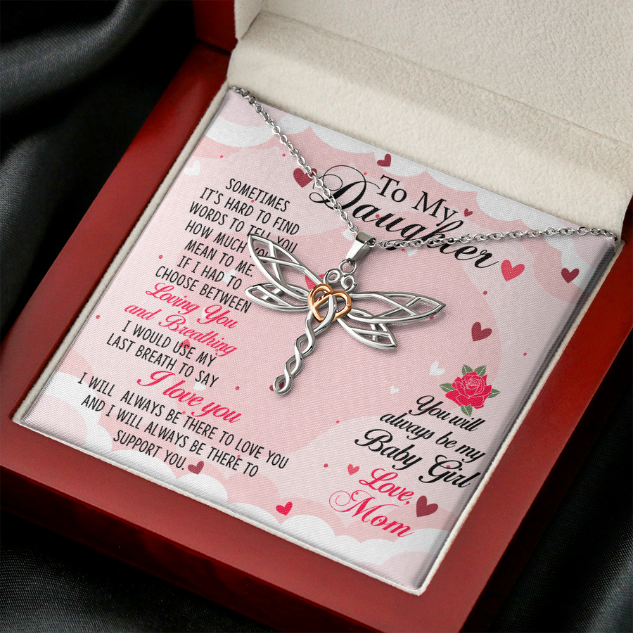 Firefly/Dragonfly To My Beautiful Daughter Necklace, Gift For Daughter From Mother, Daughter Birthday, Mother Daughter Necklace