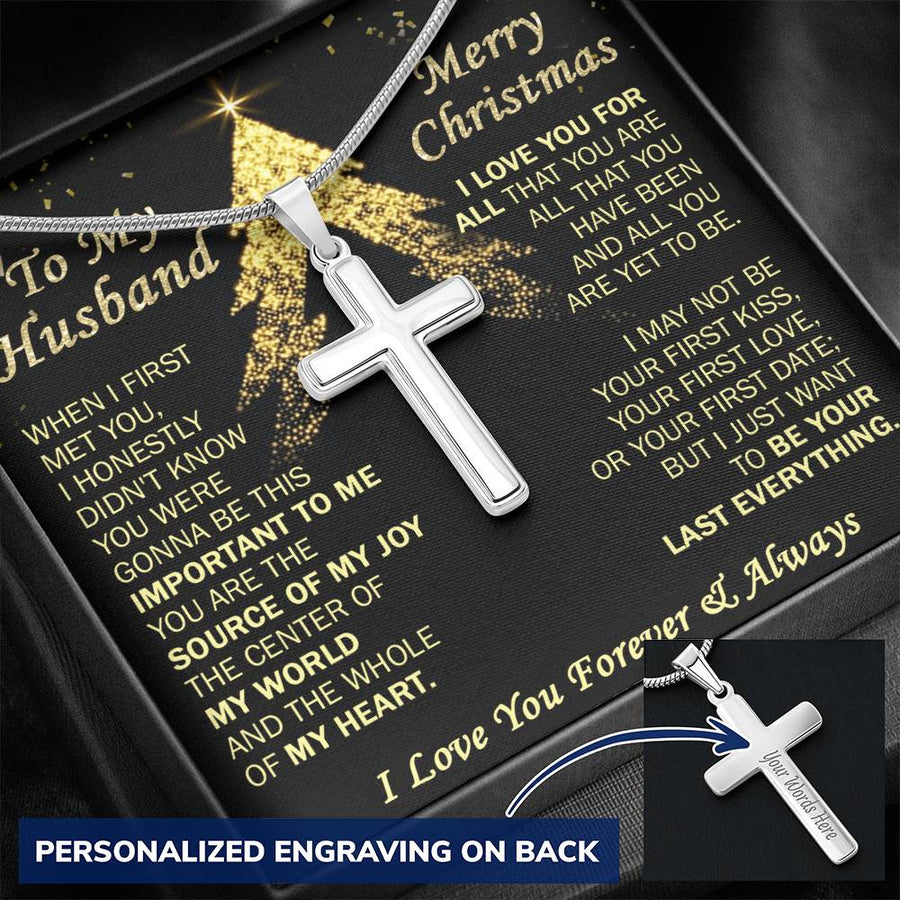 Personalized You’d Be This Important to Me Stainless Steel Cross Necklace Engraved Perfect Anniversary Christmas Gift for Husband