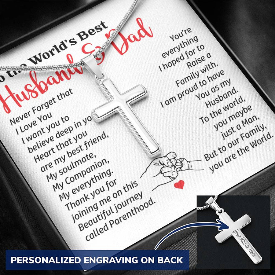 Personalized You Are Everything I Hoped for to Raise a Family With Stainless Steel Cross Necklace Engraved Perfect Anniversary Gift for Husband
