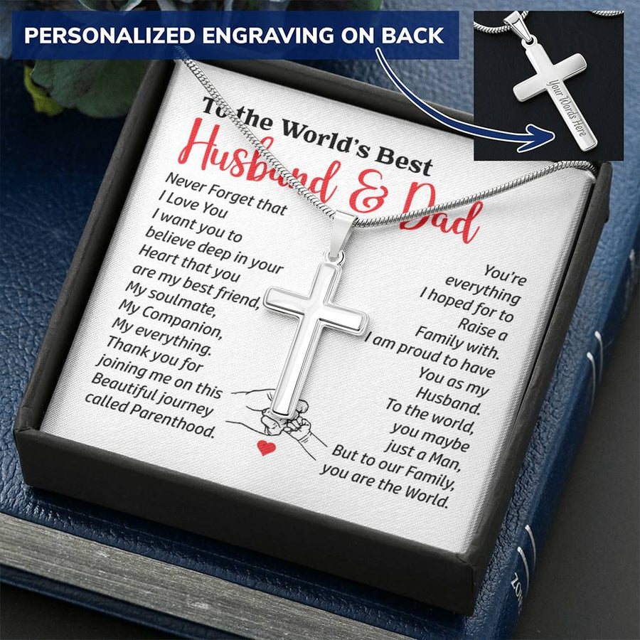 Personalized You Are Everything I Hoped for to Raise a Family With Stainless Steel Cross Necklace Engraved Perfect Anniversary Gift for Husband