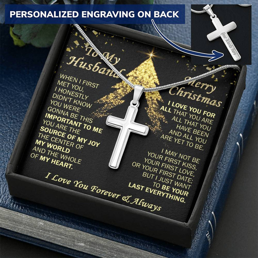 Personalized You’d Be This Important to Me Stainless Steel Cross Necklace Engraved Perfect Anniversary Christmas Gift for Husband