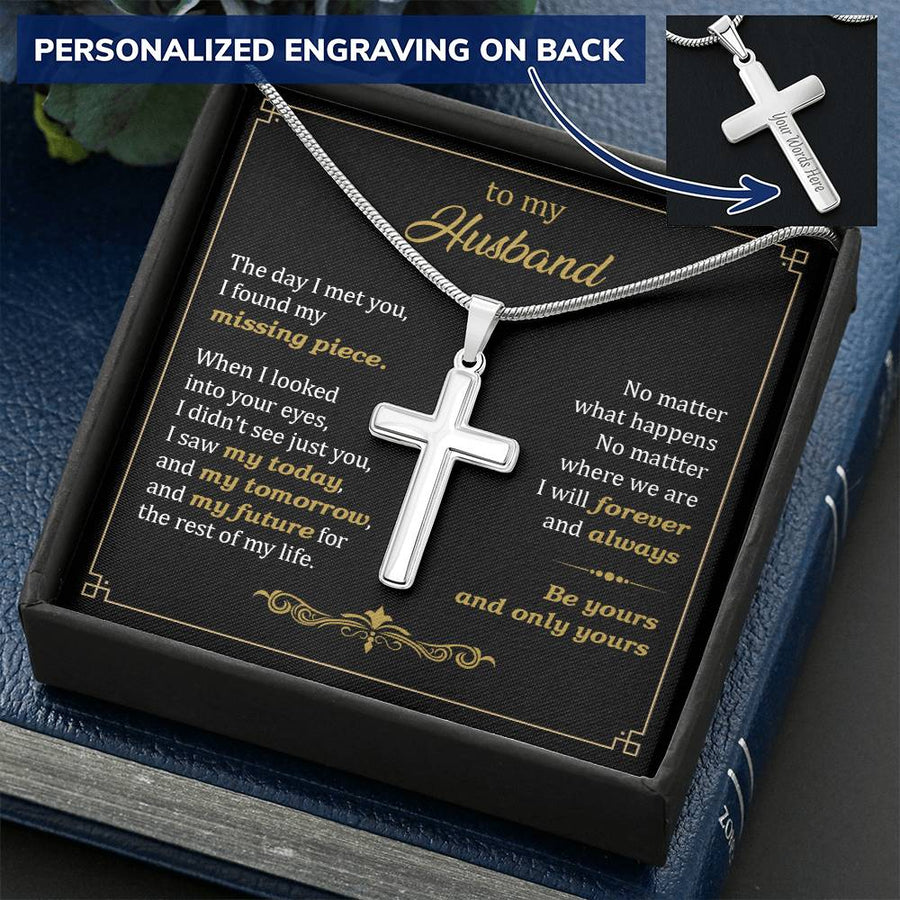 Personalized Only Yours Stainless Steel Cross Necklace Engraved Perfect Anniversary Gift for Husband