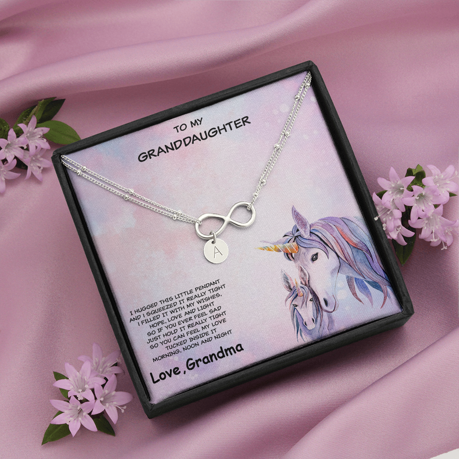 Granddaughter Infinity Charm Bracelet Unicorn Message Card Gift Box
