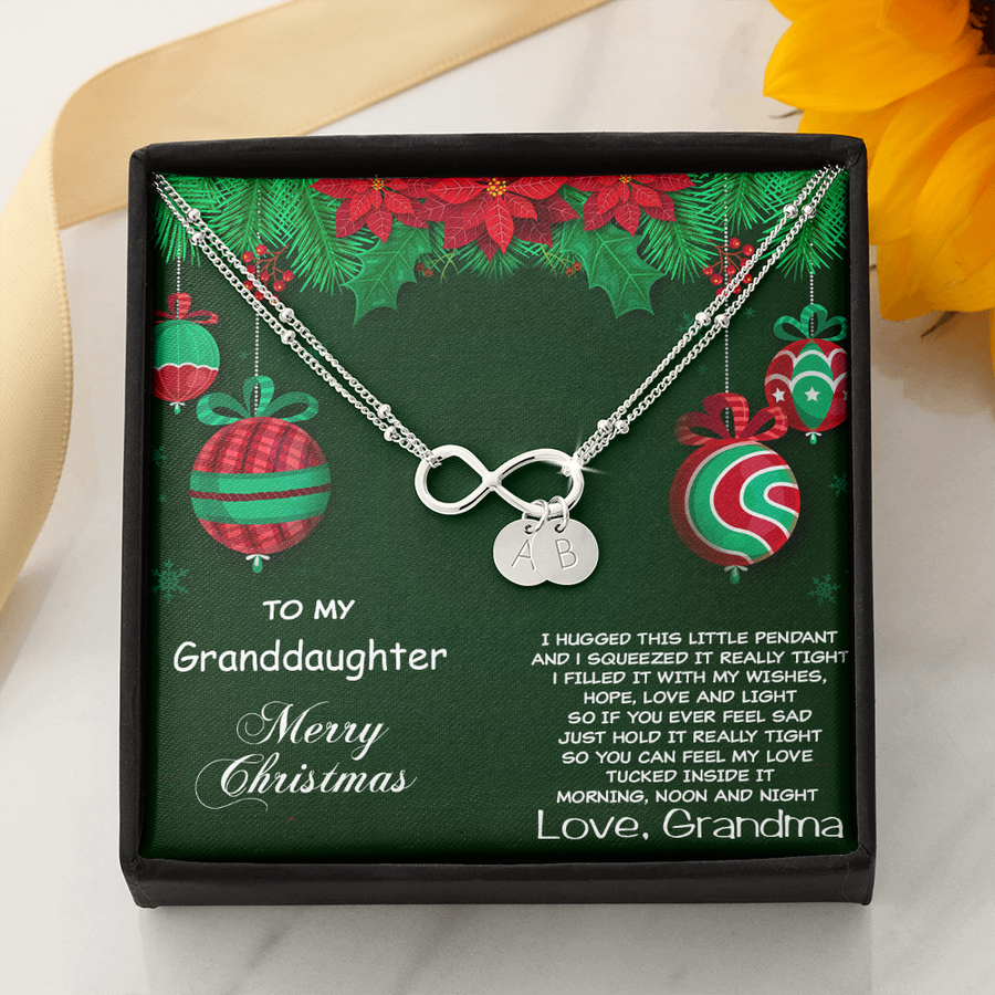 Christmas Gift for Granddaughter Hand-stamped Infinity Charm Bracelet
