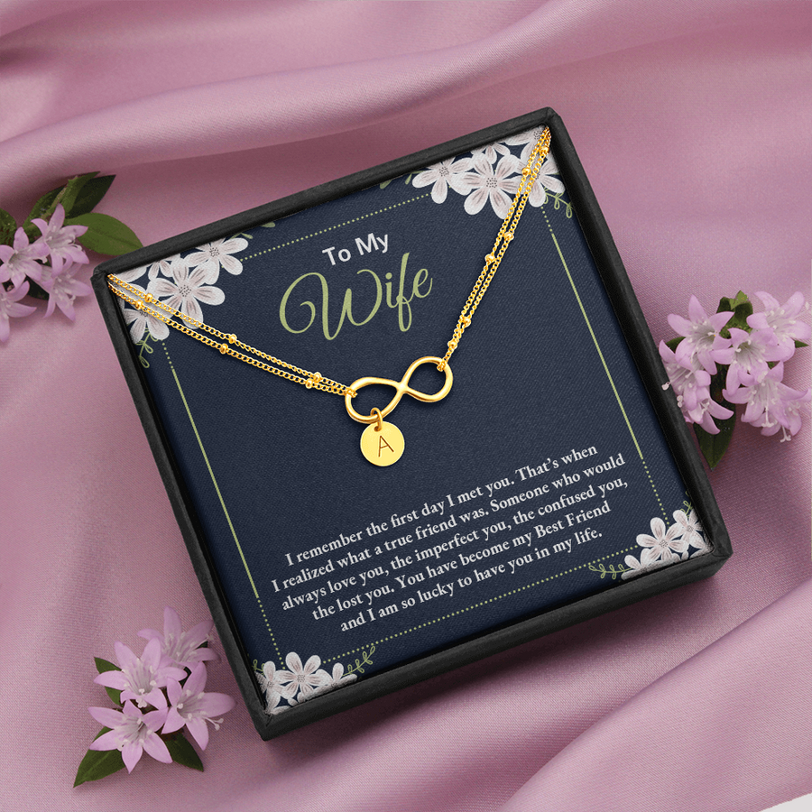 To My Wife - I Am So Lucky To Have You In My Life - Infinity Bracelet Gift