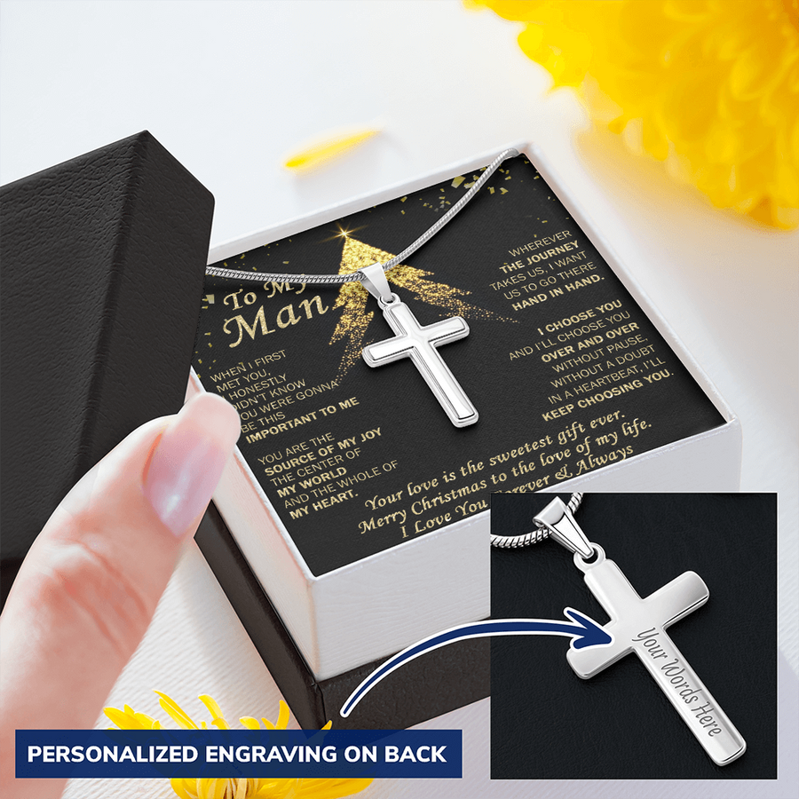 Gift For Your Man - Sweetest Gift Ever - Cross Necklace