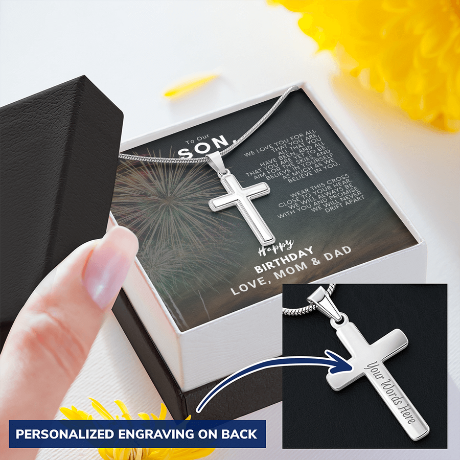 To Our Son We Love You, Personalized Cross Necklace