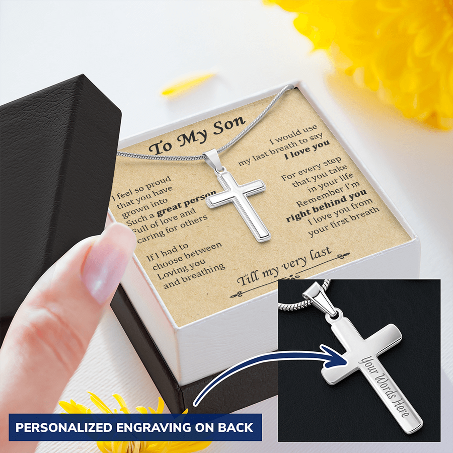 Gift For Son - Breathing - Cross Necklace