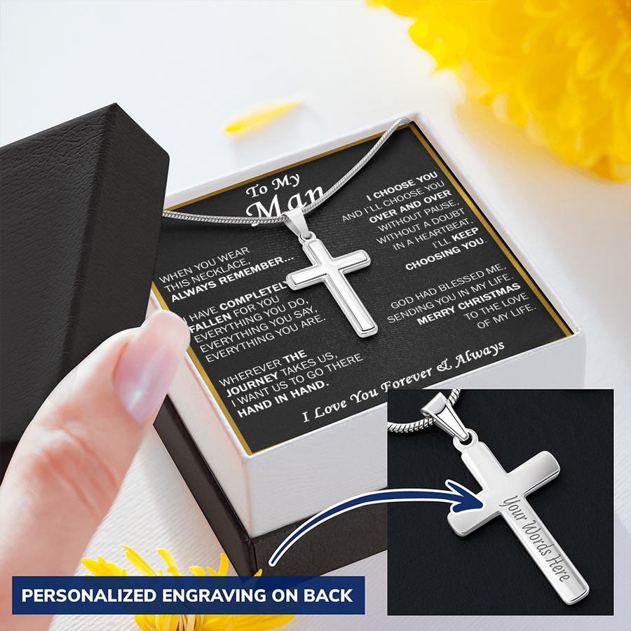 Gift For Your Man - Go There - Cross Necklace