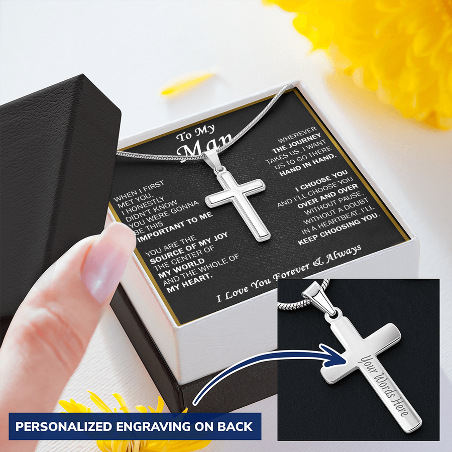 Gift For Your Man - Over - Cross Necklace