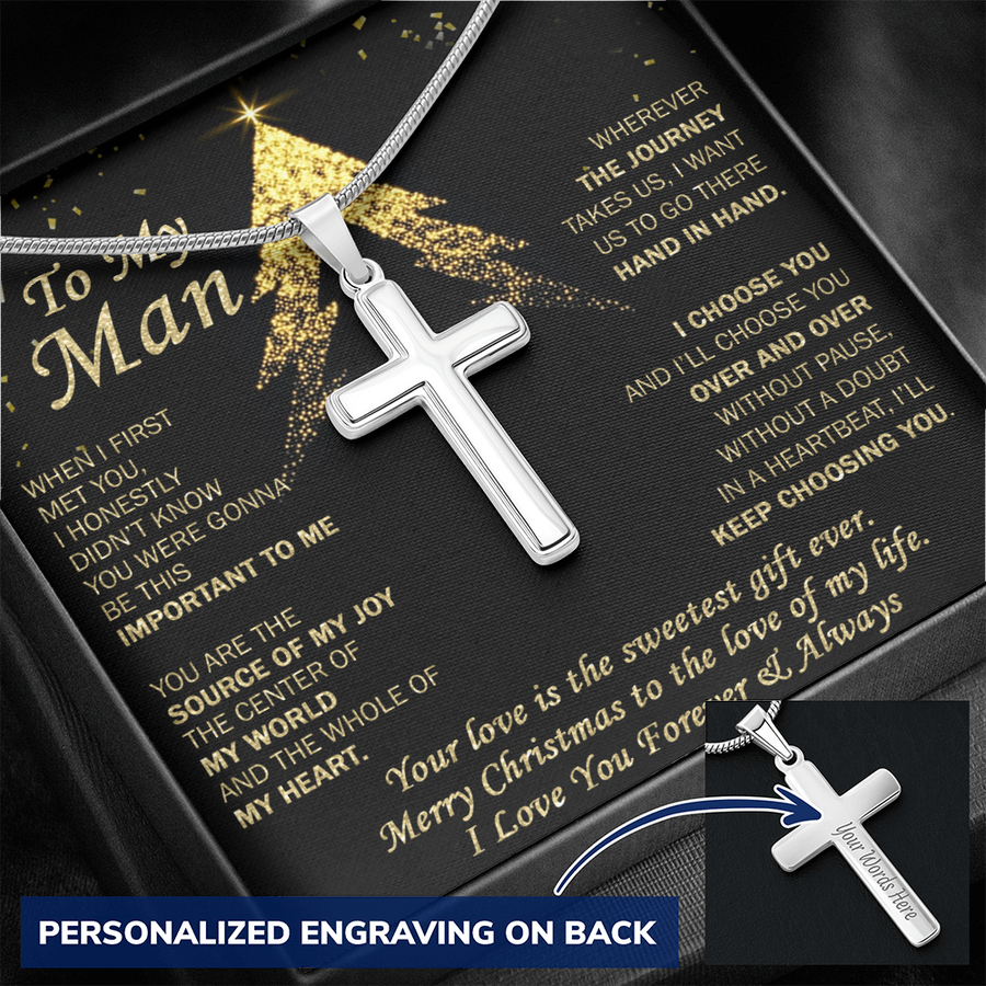 Gift For Your Man - Sweetest Gift Ever - Cross Necklace