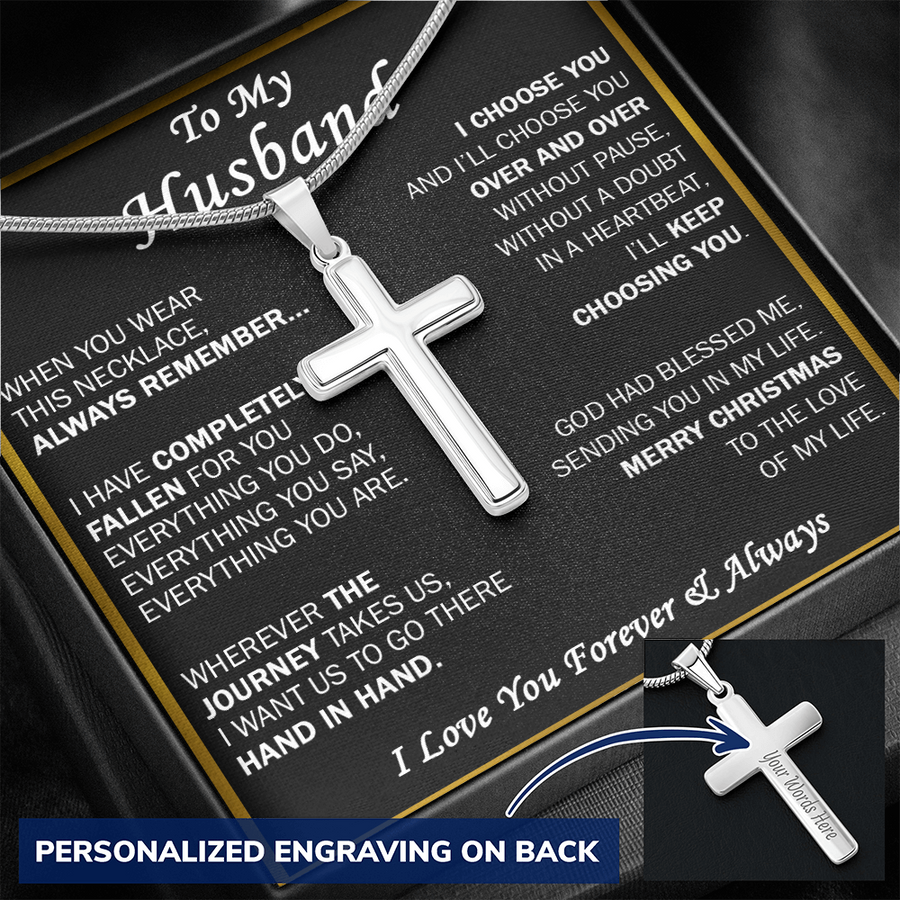 Gift For Husband - Go There - Cross Necklace