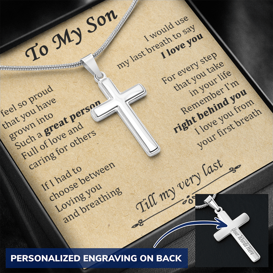 Gift For Son - Breathing - Cross Necklace