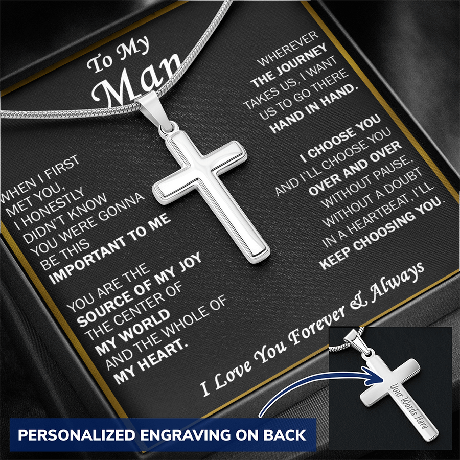 Gift For Your Man - Over - Cross Necklace