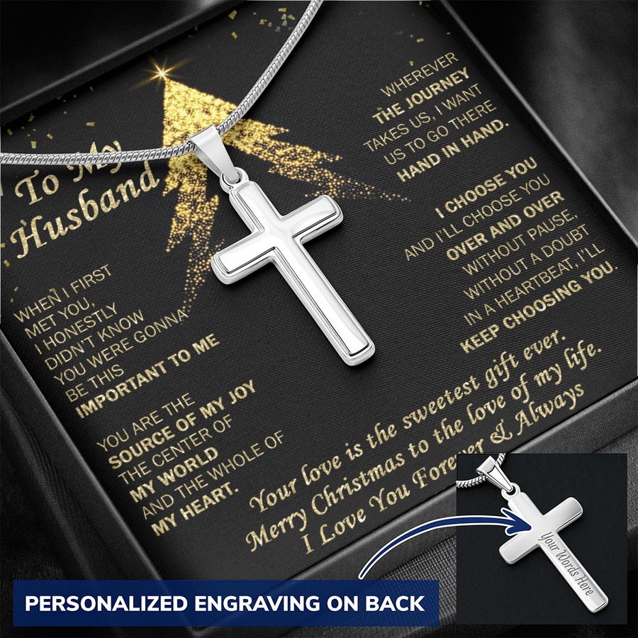Gift For Husband - Sweetest Gift Ever - Cross Necklace