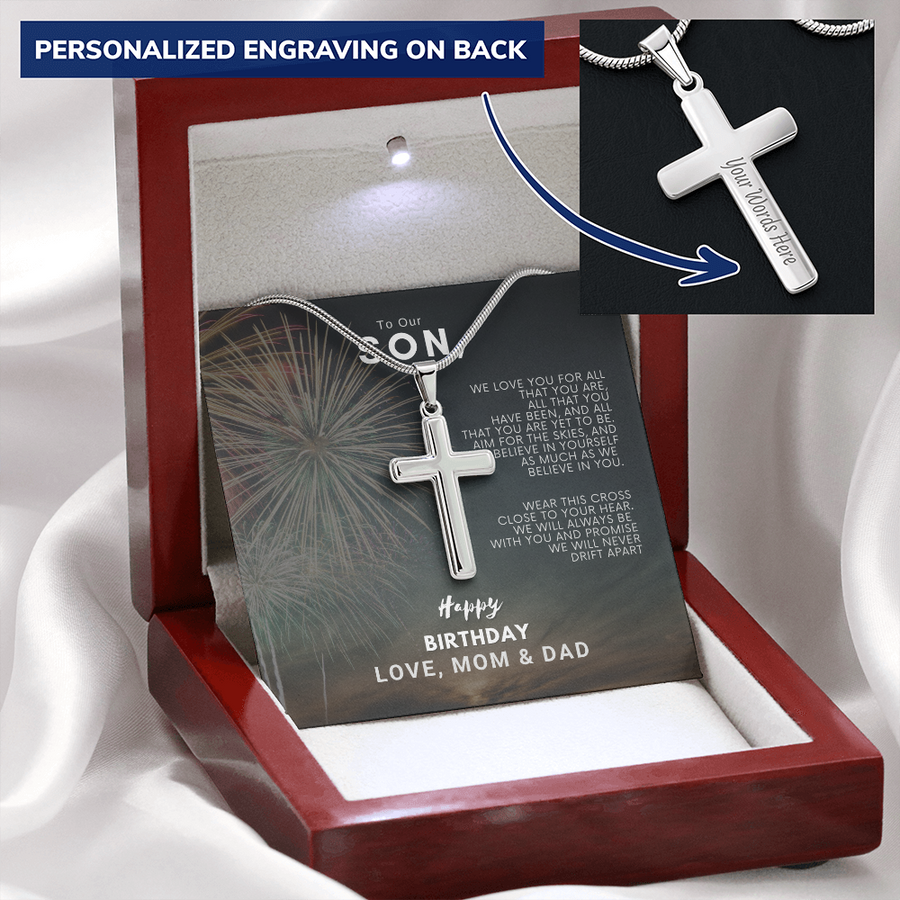 To Our Son We Love You, Personalized Cross Necklace