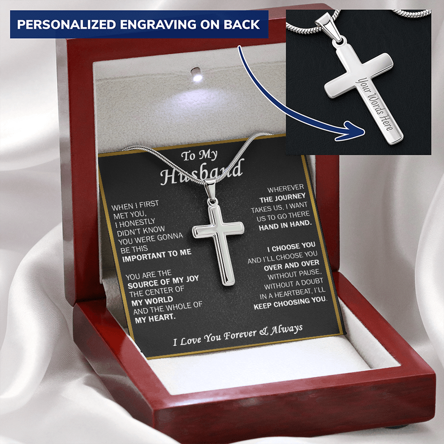 Gift For Husband - Over - Cross Necklace