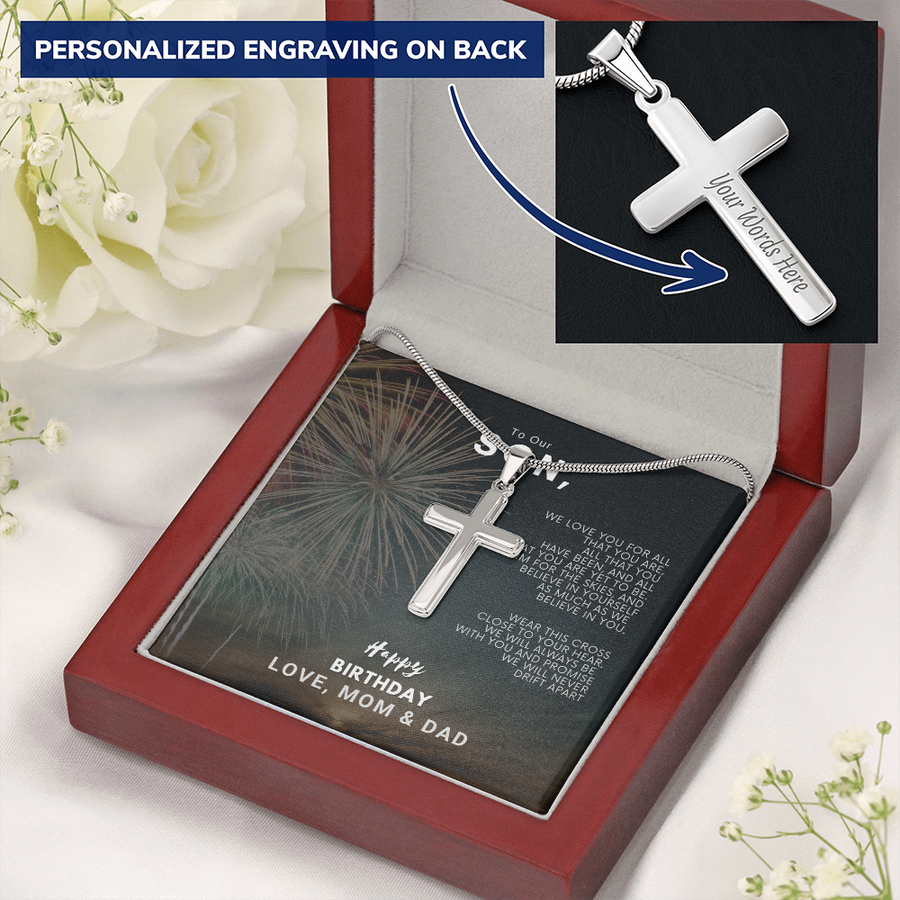 To Our Son We Love You, Personalized Cross Necklace