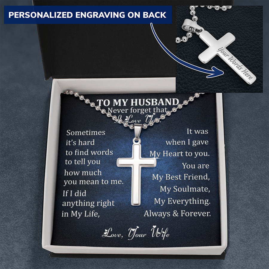 To MY Husband- Cross Necklace for Men