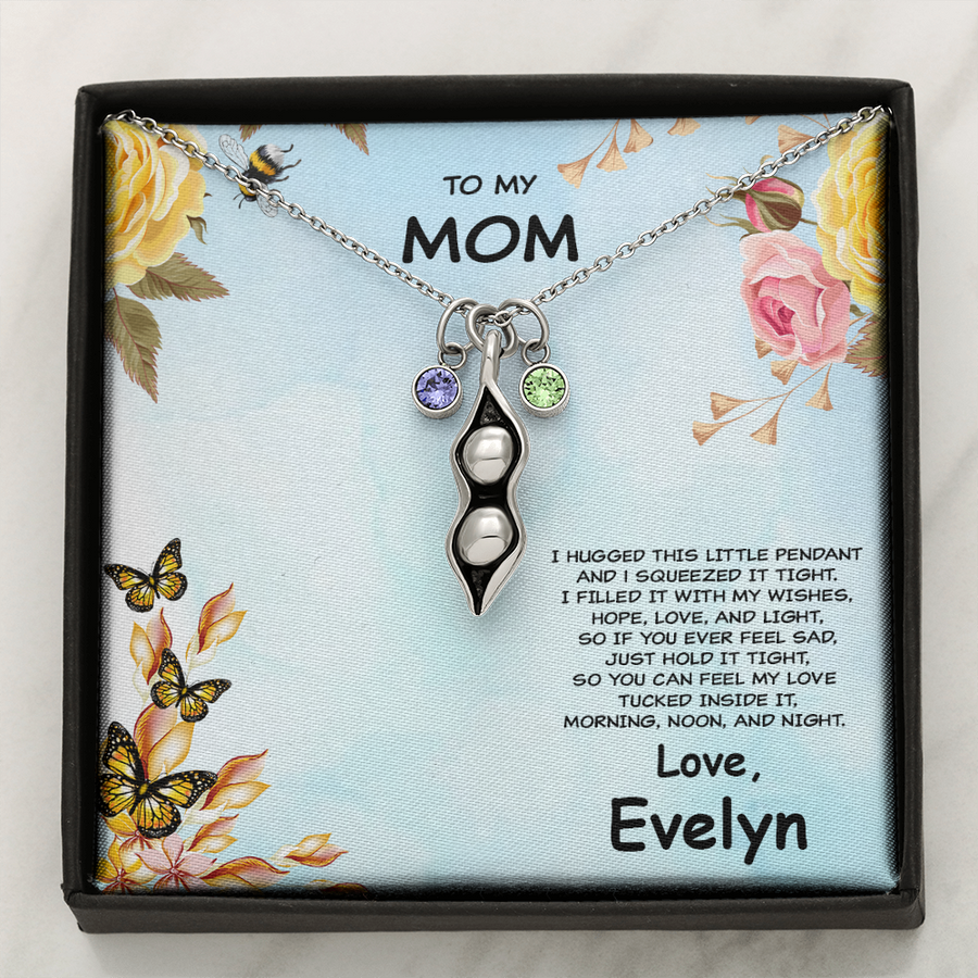 Custom Pea Pod Necklace - Evelyn