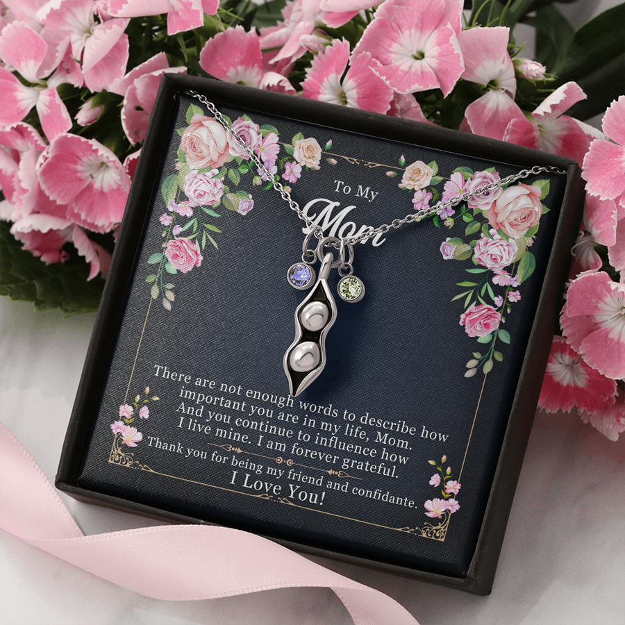 To My Mom || Unconditional Love || Pea Pod Birthstone Necklace || Gift to My Mother