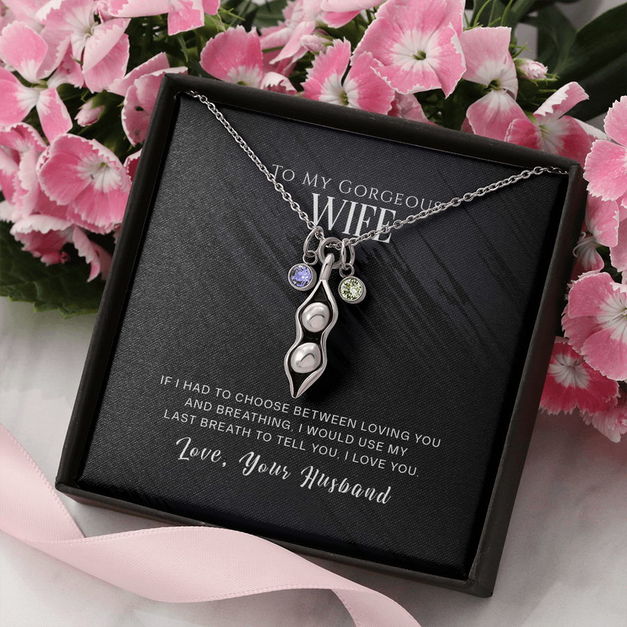 Pea Pod Necklace, To My Wife Necklace Gift, Anniversary Gift, Gifts for Her, Christmas Gift for Wife, Birthday Gift, Gift for Wife