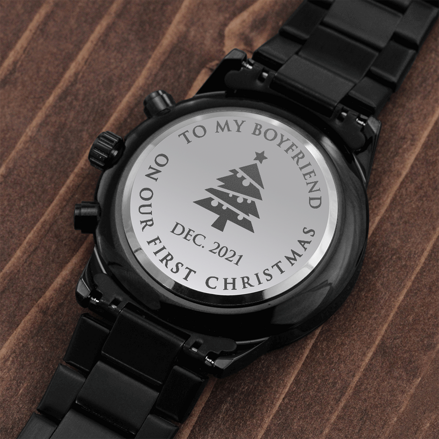 First Christmas Boyfriend's Engraved Luxury Chronograph Watch