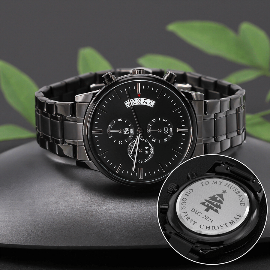 First Christmas Husband's Engraved Luxury Chronograph Watch