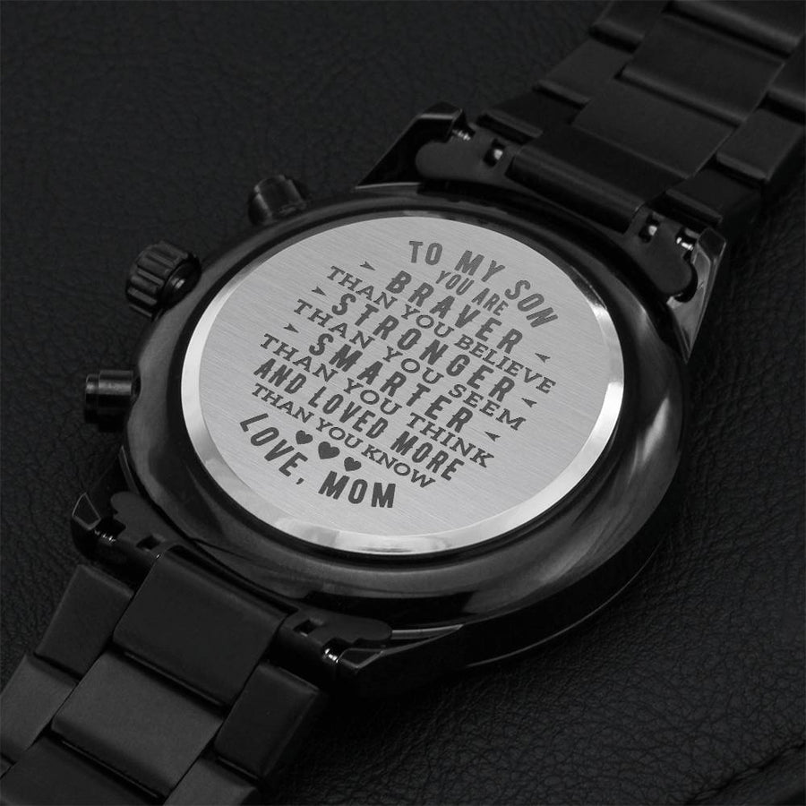 My Son Engraving Chronograph Watch