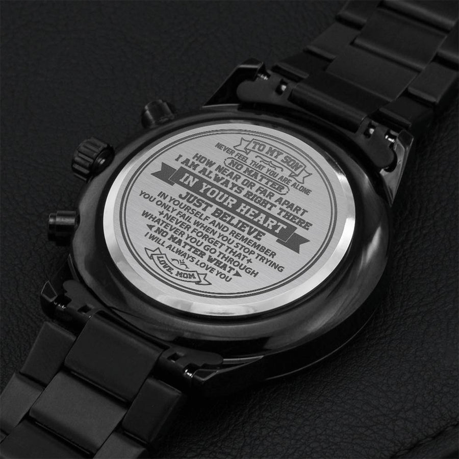 To My Son - Personalised Men's Watch - In Your Heart Engraving Chronograph Watch