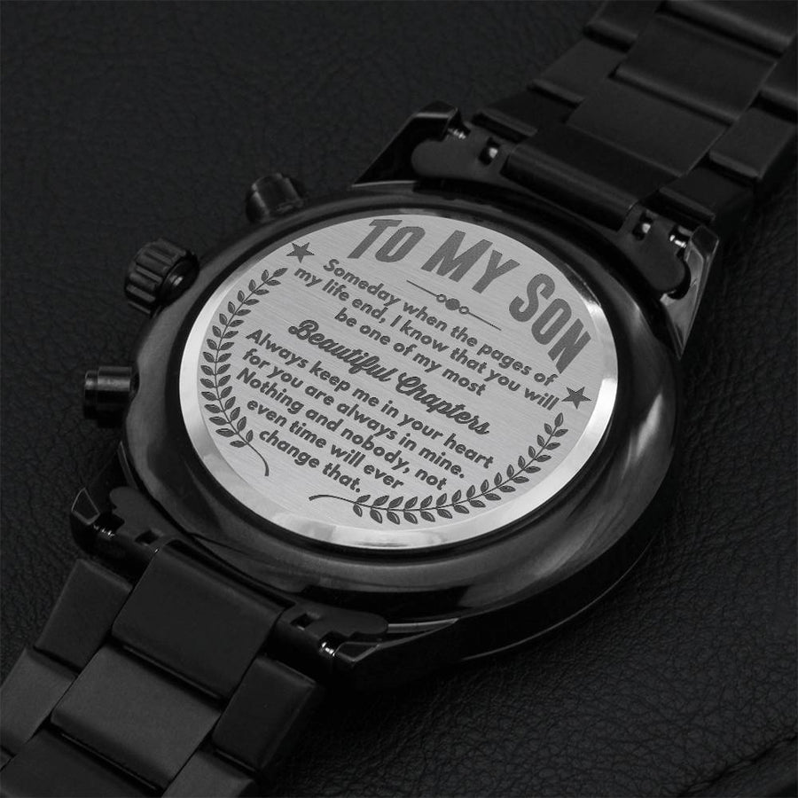 To My Son Most Beautiful Chapters - Chronograph Watch - Pl24 Engraving Chronograph Watch