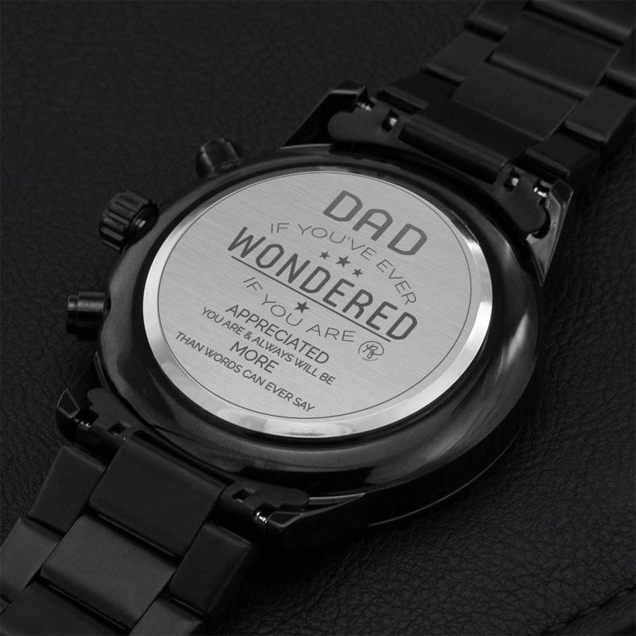 Son Stainless Steel Watch Perfect Us Gift. Engraving Chronograph Watch
