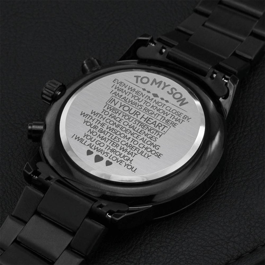 To My Son - Chronograph Laser Engraved Watch - Gy05 Engraving Chronograph Watch