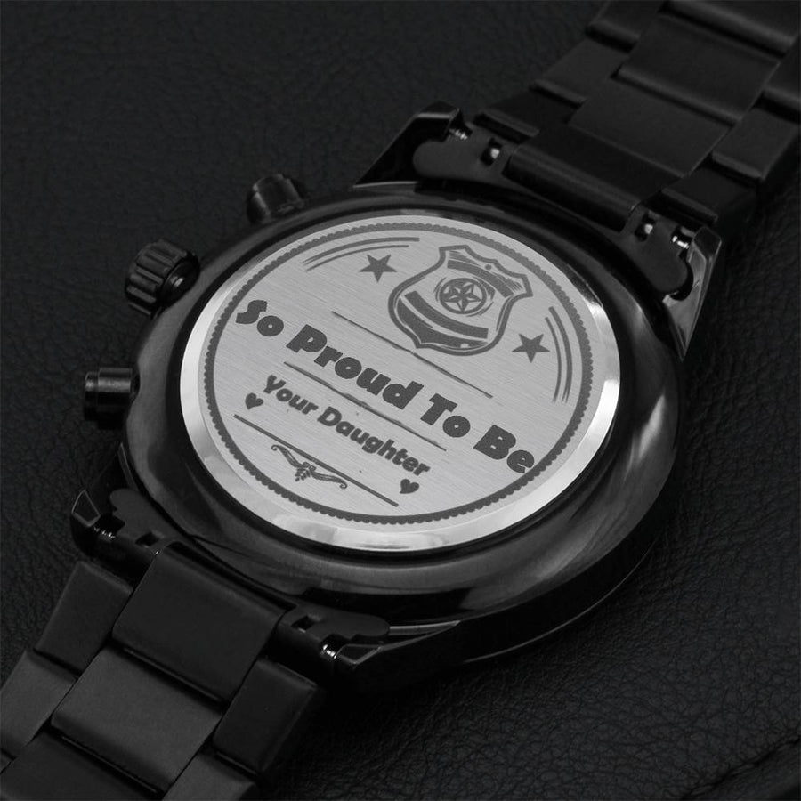 So Proud To Be Your Daughter Engraving Chronograph Watch