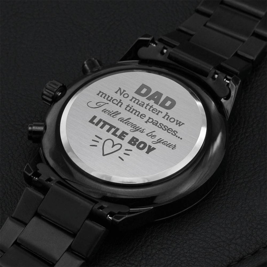 Engraved Design Black Chronograph Watch - For Dd- 1 Engraving Chronograph Watch