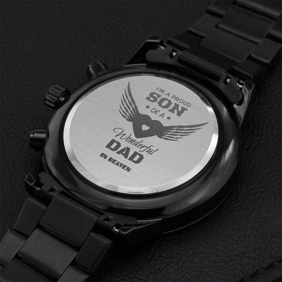 Proud Son Of A Wonderful Dad In Heaven Engraving Chronograph Watch